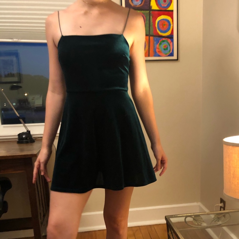 Urban Outfitters Green Velvet Dress